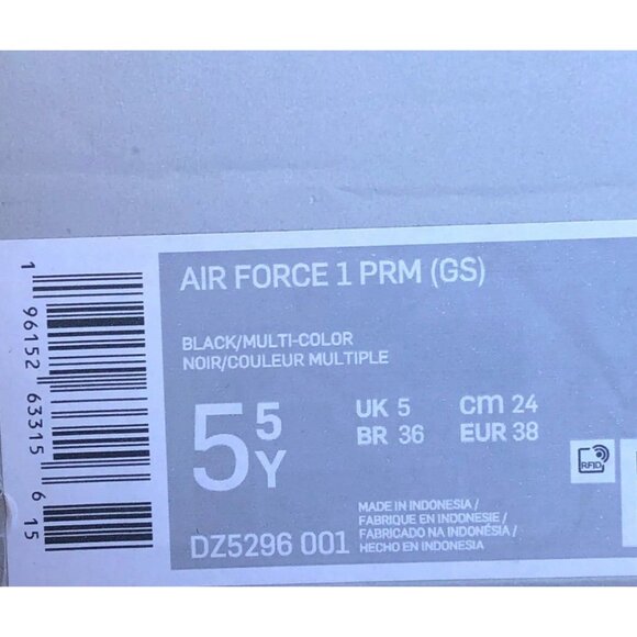 5.5Y | 7 WOMEN'S NIKE AIR FORCE 1 LOW PREMIUM HOUSTON BLACK /RED DZ5296 001 - Picture 9 of 9